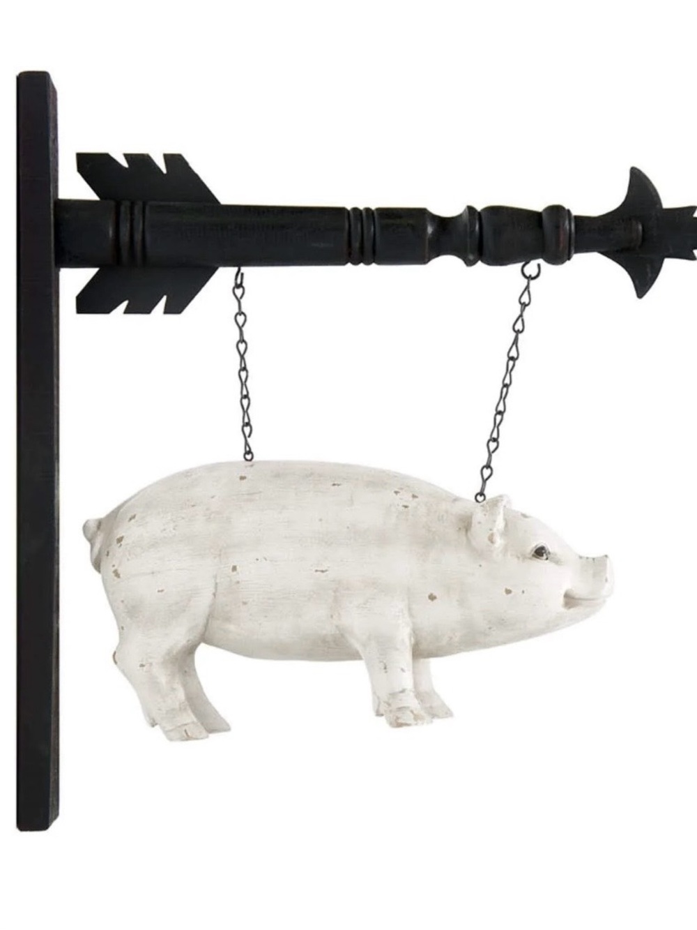 Arrow Replacement Sign. K &K. White Hanging Pig Wall Accent.